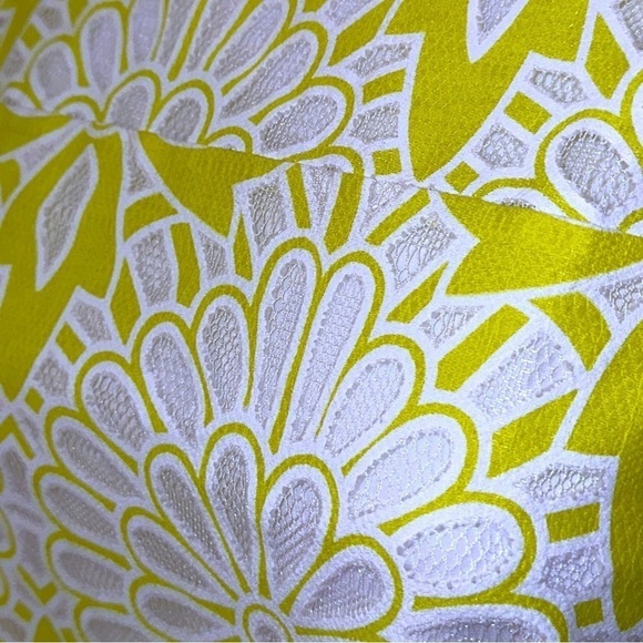 Anthropologie Weston Yellow and White Sheath Dress Large - Picture 6 of 6